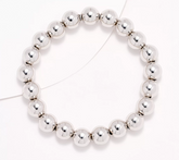 David Markstein Silvertone Bronze 10mm Beaded Bracelet, Small/Avg